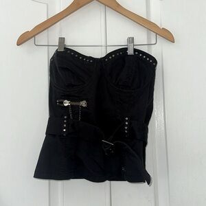 Black corset tube top